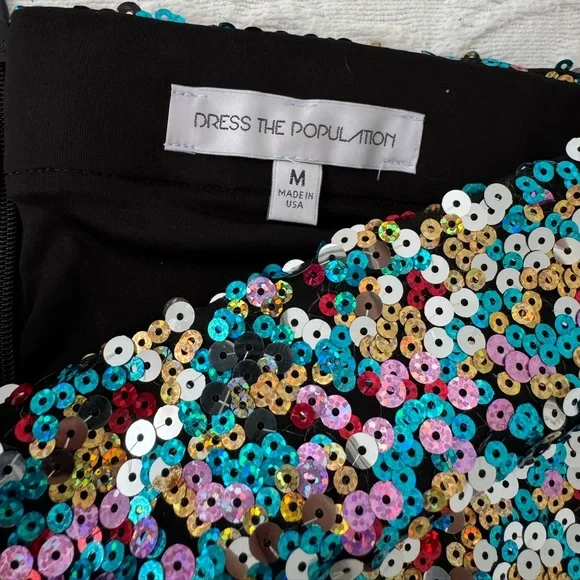 Sequin Mini Skirt, Dress the Population - Picture 5 of 6